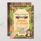 Surf fêté de singe hawaii Invitation (Devant / Derrière)