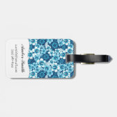 Surf Floral Hibiscus Pattern Bagagelabel (Achterkant horizontaal)