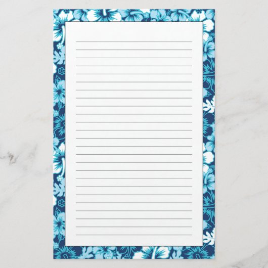 Surf Floral Hibiscus Pattern Briefpapier (Voorkant)