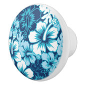 Surf Floral Hibiscus Pattern Keramische Knop (Rechts)