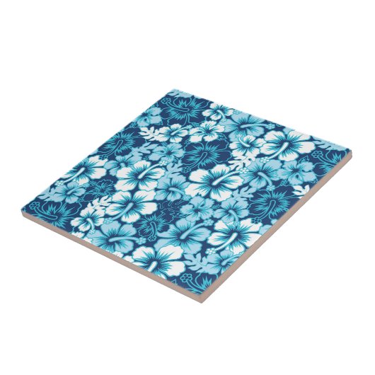 Surf Floral Hibiscus Pattern Tegeltje (Zijkant)