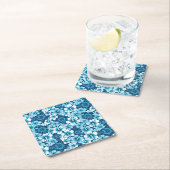 Surf Floral Hibiscus Pattern Vierkante Kartonnen Onderzetter (Insitu)