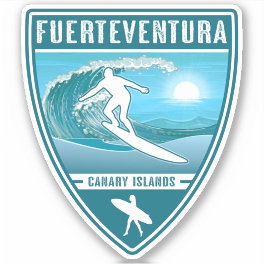 Surf Fuerteventura Canarische Eilanden Spanje Sticker (Voorkant)