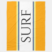 SURF Fun Gouden Geel Wit Blauw Racing Stripes Fleece Deken (Voorkant)
