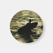 Surf Golden Hour Bali Round Magnet (Devant)