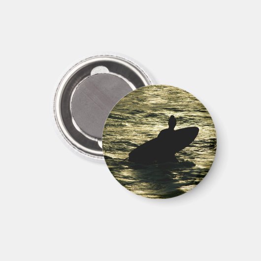 Surf Golden Hour Bali Round Magnet Magneet (Voorkant / Achterkant)