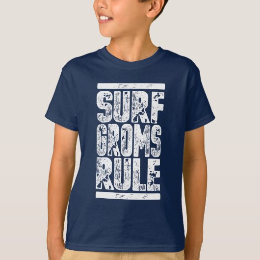 Surf Groms Rule!! (wit) T-shirt (Voorkant)