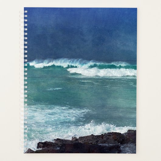 Surf hawaïen Vagues océaniques Aqua Turquoise Blue (Devant)