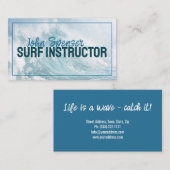 Surf Instructeur Surfing Lessons Big Ocean Wave Visitekaartje (Voorkant / Achterkant)