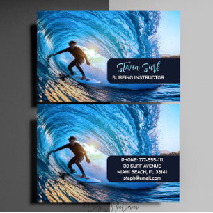 Surf instructeur visitekaartje