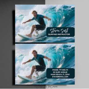 Surf instructeur visitekaartje