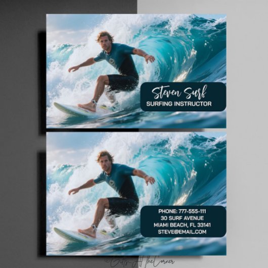 Surf instructeur visitekaartje