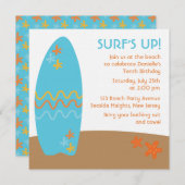 SURF ! Invitations de beach party (Devant / Derrière)