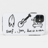 Surf, Jam, leef in een Van Case-Mate iPhone Case (Achterkant (horizontaal))