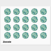Surf JUNGLE (COMBO TURQUOISE) STICKER ROND CLASSIQ (Feuille)