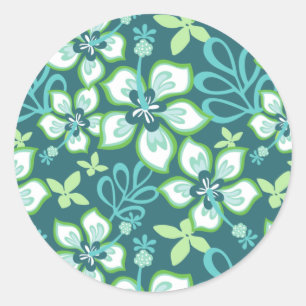 Surf JUNGLE (COMBO TURQUOISE) STICKER ROND CLASSIQ