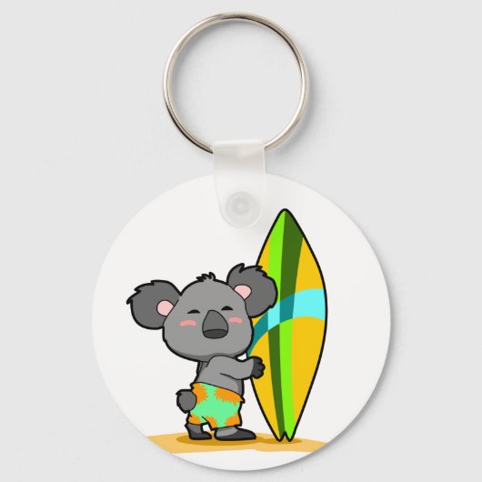 Surf Koala Beer Sleutelhanger (Voorkant)