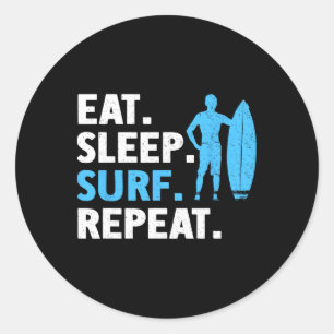 Surf Kunst Voor Mannen Vrouwen Surfer Surfplank Li Ronde Sticker