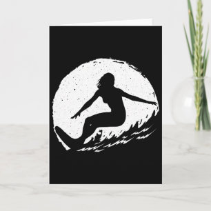 Surf Kunst Voor Vrouwen Meisjes Strand Surfer Hawa Kaart