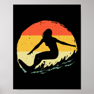 Surf Kunst Voor Vrouwen Meisjes Strand Surfer Hawa Poster