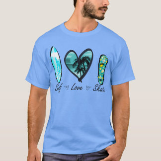 surf liefde skate cadeau t-shirt