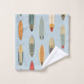 Surf Life - Impression de planche de surf rétro bl (Gant de toilette)