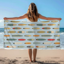 Surf Life Retro Coast Blauwe Surfplank Print Grafi