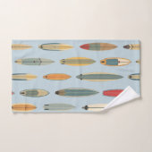 Surf Life - Retro Coastal Blue Surfboard Print Bad Handdoek (Handdoek)