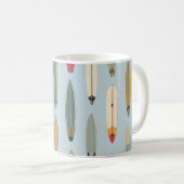 Surf Life - Retro Coastal Blue Surfboard Print Koffiemok (Voorkant rechts)