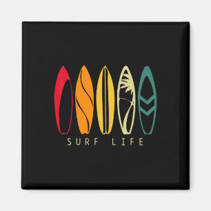 Surf Life Vintage Surfen Retro Surfplank Surfer Magneet