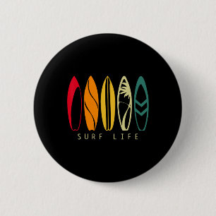 Surf Life Vintage Surfen Retro Surfplank Surfer Ronde Button 5,7 Cm