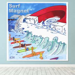 Surf Magnet canvasprint Canvas Afdruk
