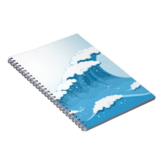 Surf met blauwe golven en oceaan notitieboek (Rechterzijde)