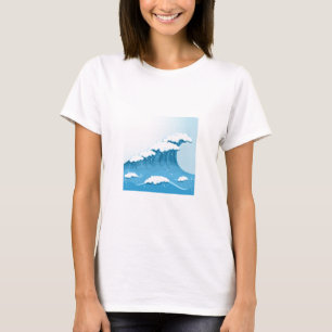 Surf met blauwe golven en oceaan t-shirt