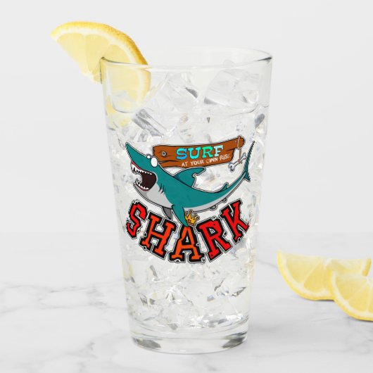 Surf met haai glas (Voorkant ijs)