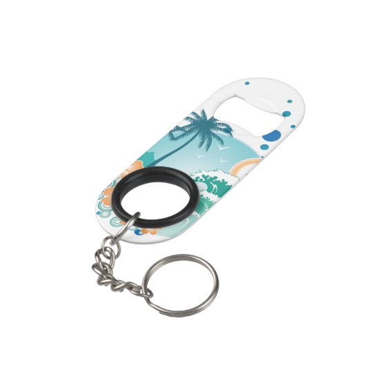 Surf Mini Bottle Open met Sleutelhanger Mini Flessenopener (Achterkant Gekanteld)