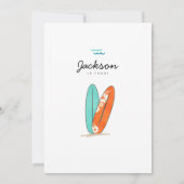 Surf minimaliste moderne invitation fête d'anniver (Dos)