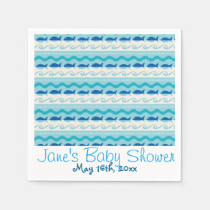 Surf N' Fishies Nautical Baby shower Servetten