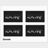 Surf noir grand rectangle gros stickers (Feuille)