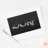 Surf noir grand rectangle gros stickers (Enveloppe)