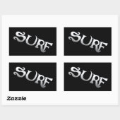 Surf noir grand rectangle gros stickers (Feuille)