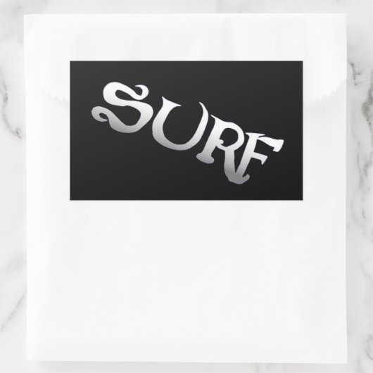 Surf noir grand rectangle gros stickers (Sac)