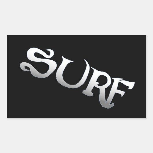 Surf noir grand rectangle gros stickers (Devant)