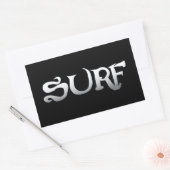 Surf noir grand rectangle gros stickers (Enveloppe)