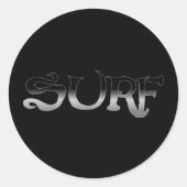 Surf noir noir rond gros autocollants (Devant)