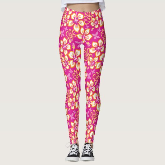 SURF oerwoud (HOT PINK COMBO) Leggings (Voorkant)