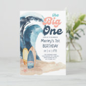 Surf omhoog | De grote Baby eerste verjaardag van Kaart (Staand voorkant)