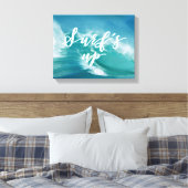 Surf omhoog | Fun Typografie & Quote Canvas Afdruk (Insitu (Slaapkamer))