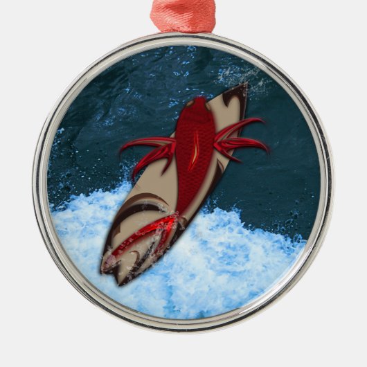 Surf omhoog metalen ornament (Voorkant)