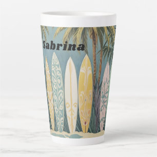 Surf omhoog, pastelstijl gepersonaliseerd latte mok